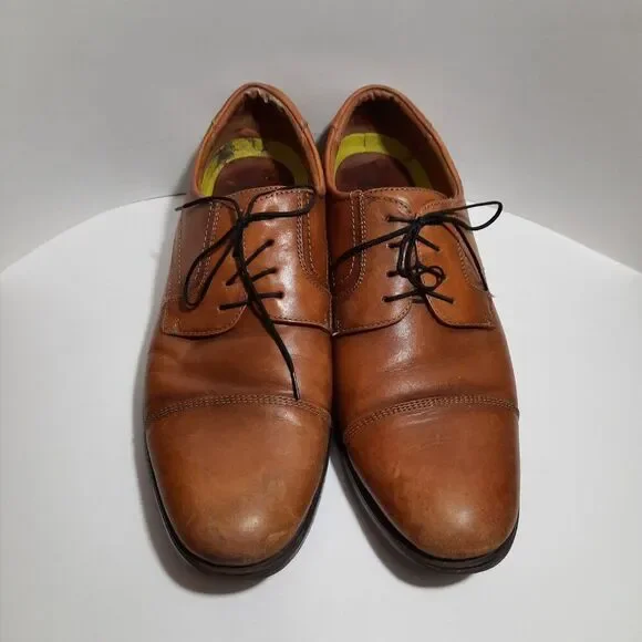 Florsheim Mens 11D Comfortech Ortholite Cap Toe Lace Up Men's Leather Shoes - Picture 1 of 7